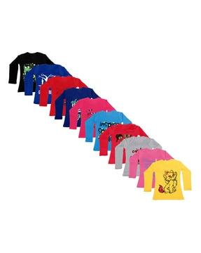 pack of 10 graphic print t-shirt with short sleeves