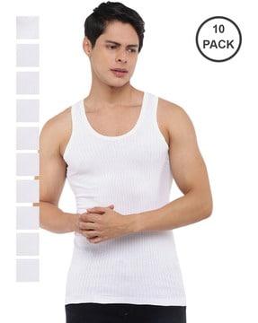 pack of 10 ribbed vests