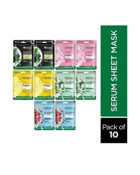 pack of 10 skin naturals face serum sheet mask