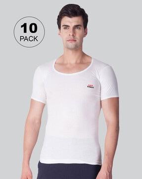pack of 10 vests with short sleeves