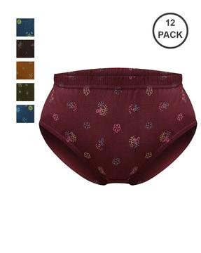 pack of 12 floral print hipster briefs