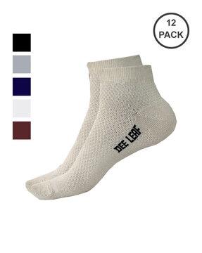 pack of 12 men typoghapgic print ankle-length socks