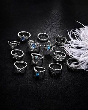 pack of 13 silver-plated rings