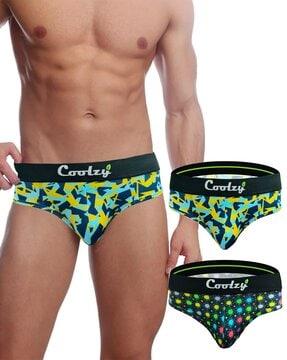 pack of 2 abstract print briefs with elasticated waist band