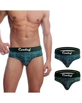 pack of 2 abstract print briefs with elasticated waist band