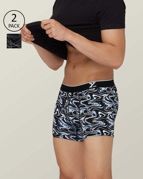 pack of 2 abstract trunks with elasticated waistband