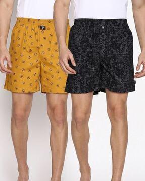 pack of 2 allover print & side pocket boxer shorts