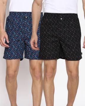 pack of 2 allover print & side pocket boxer shorts