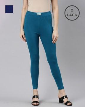 pack of 2 ankle-length leggings with elasticated waist