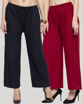 pack of 2 ankle-length palazzos