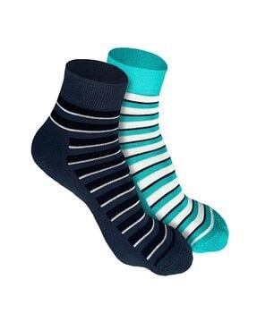 pack of 2 ankle-length striped socks