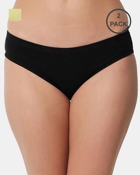pack of 2 bikini briefs with elasticated waist