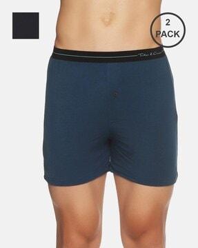 pack of 2 boxers with elasticated waist