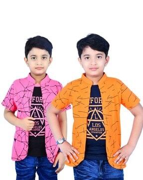 pack of 2 boys regular fit crew-neck t-shirts