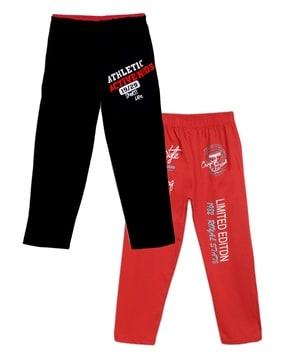 pack of 2 boys typographic print straight track pants