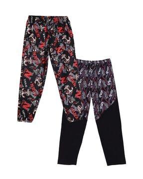 pack of 2 boys typographic print straight track pants