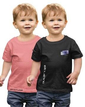 pack of 2 boys typographic print t-shirts