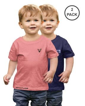 pack of 2 boys typographic print t-shirts