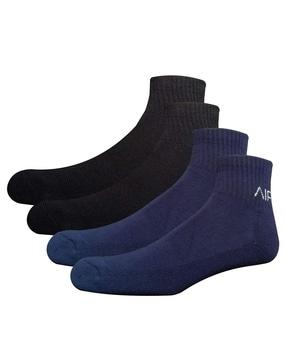 pack of 2 brand print ankle-length socks