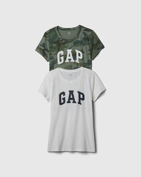 pack of 2 brand print slim fit t-shirts