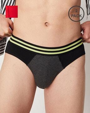 pack of 2 briefs with elasticated waist
