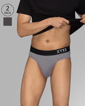 pack of 2 briefs with elasticated waist