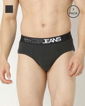 pack of 2 briefs with elasticated waist