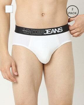 pack of 2 briefs with elasticated waist