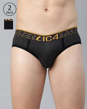 pack of 2 briefs with elasticated waistband 