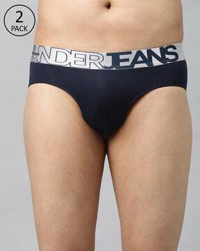 pack of 2 briefs with elasticated waistband