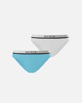 pack of 2 briefs with elasticated waistband