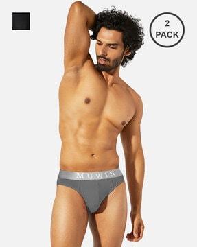 pack of 2 briefs with elasticated waistband