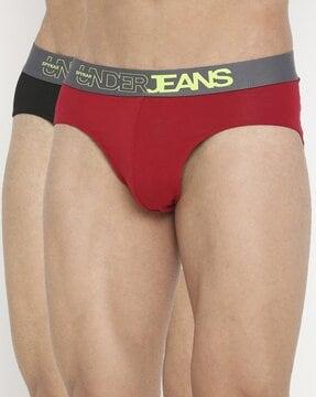 pack of 2 briefs with elasticated waistband