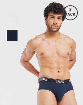 pack of 2 briefs with elasticated waistband