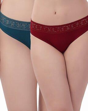 pack of 2 briefs with lace trim