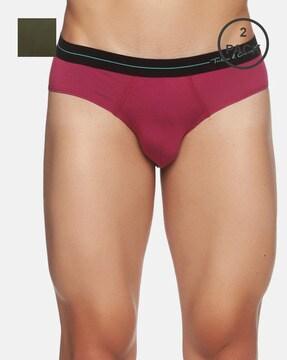 pack of 2 briefs with logo branded waistband