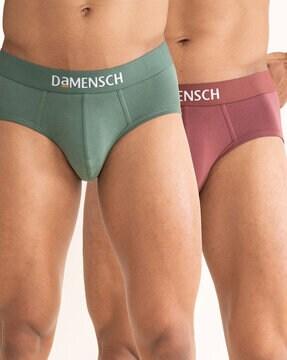 pack of 2 briefs with logo waistband