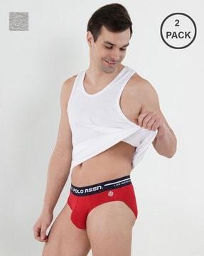 pack of 2 briefs with logo waistband