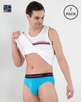 pack of 2 briefs with logo waistband