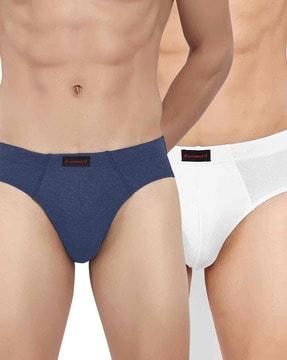 pack of 2 briefs with logo waistband