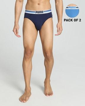 pack of 2 briefs with logo waistband