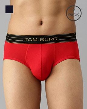 pack of 2 briefs with logo waistband