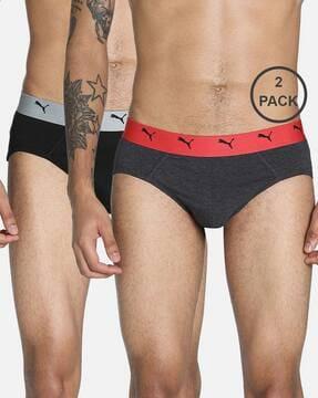 pack of 2 briefs with printed waistband