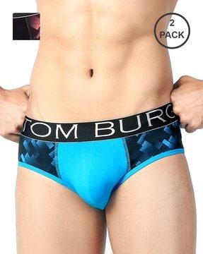 pack of 2 briefs with typographic waistband