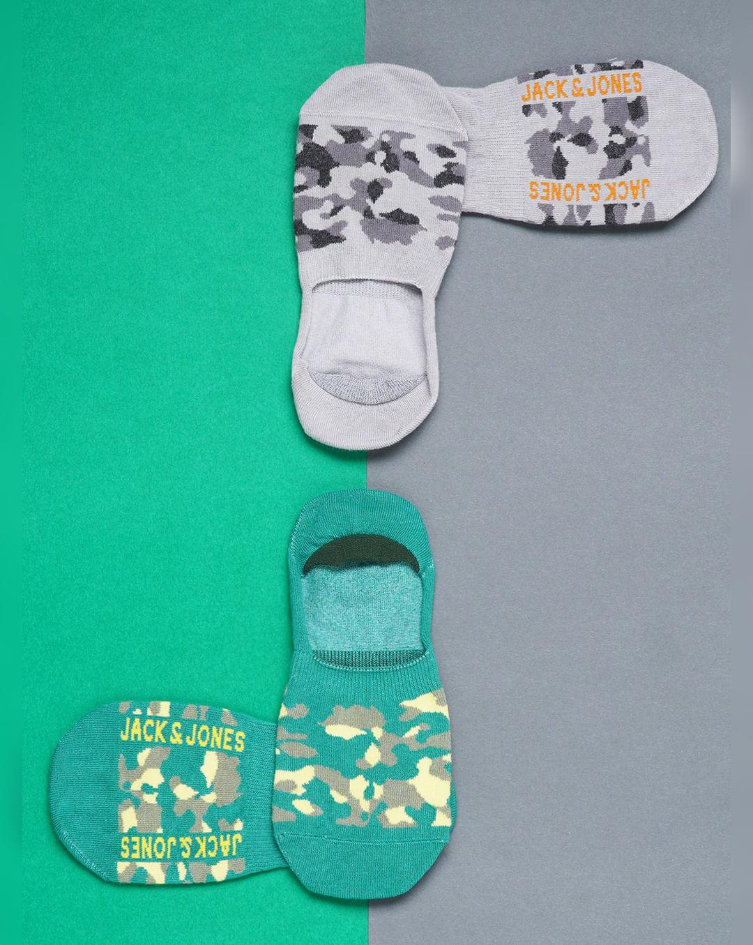 pack of 2 camo print no show socks