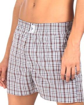 pack of 2 checked boxers with elasticated waist