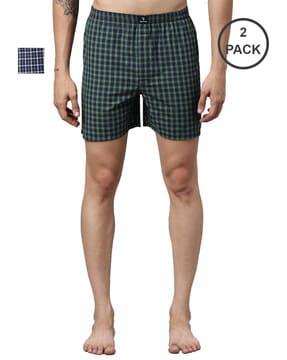 pack of 2 checked boxers with elasticated waistband