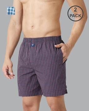 pack of 2 checked boxers with insert pockets
