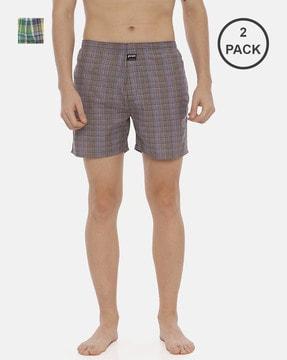 pack of 2 checked boxers with insert pockets