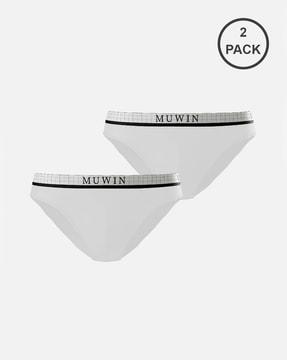 pack of 2 checked briefs with elasticated waistband